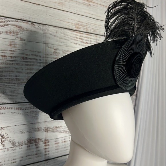 Ostrich Feather Wool Hat - Picture 4 of 15